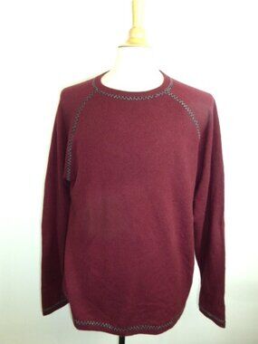 NEW AUTUMN CASHMERE Burgundy red CREW sweater XL